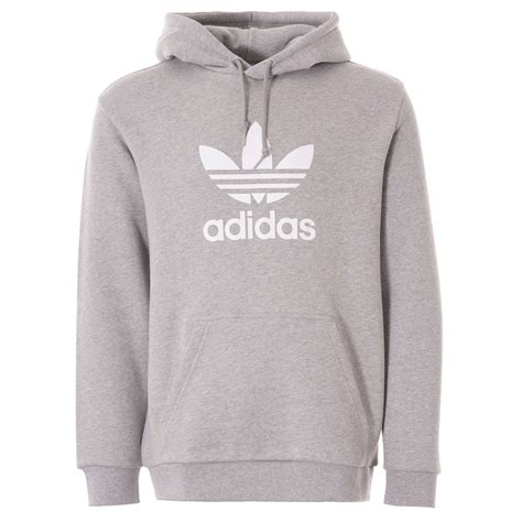 grey adidas trefoil hoodie